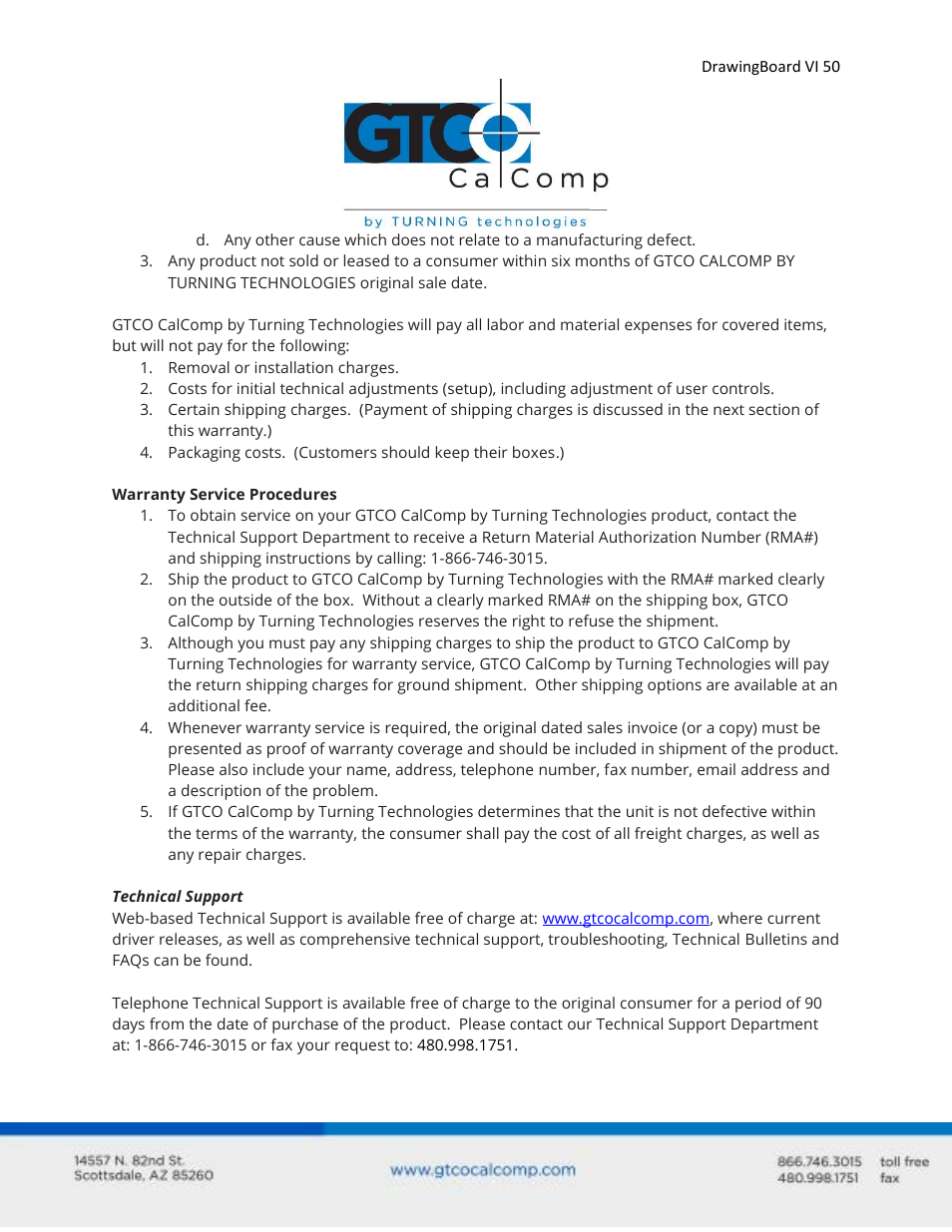 GTCO DrawingBoard VI - Users Guide User Manual | Page 50 / 52