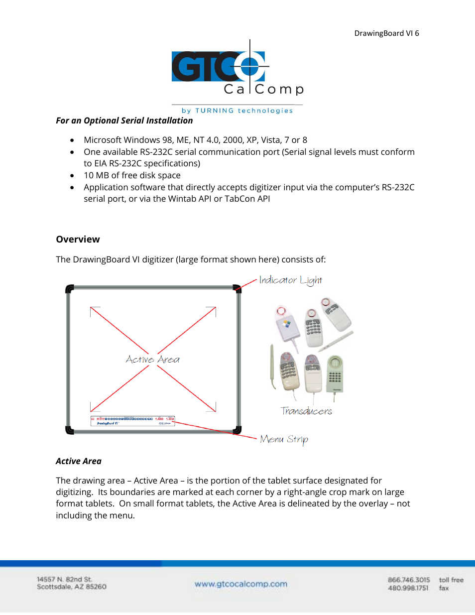 GTCO DrawingBoard VI - Users Guide User Manual | Page 6 / 52