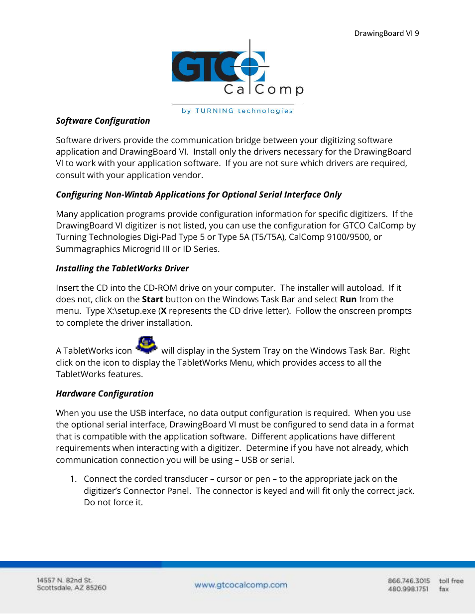 GTCO DrawingBoard VI - Users Guide User Manual | Page 9 / 52