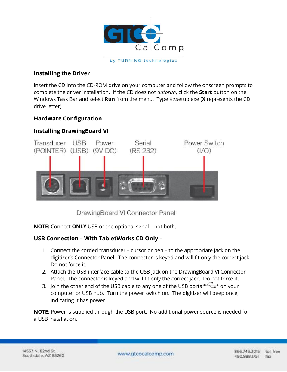 GTCO DrawingBoard VI - Quick Start Guide User Manual | Page 2 / 3