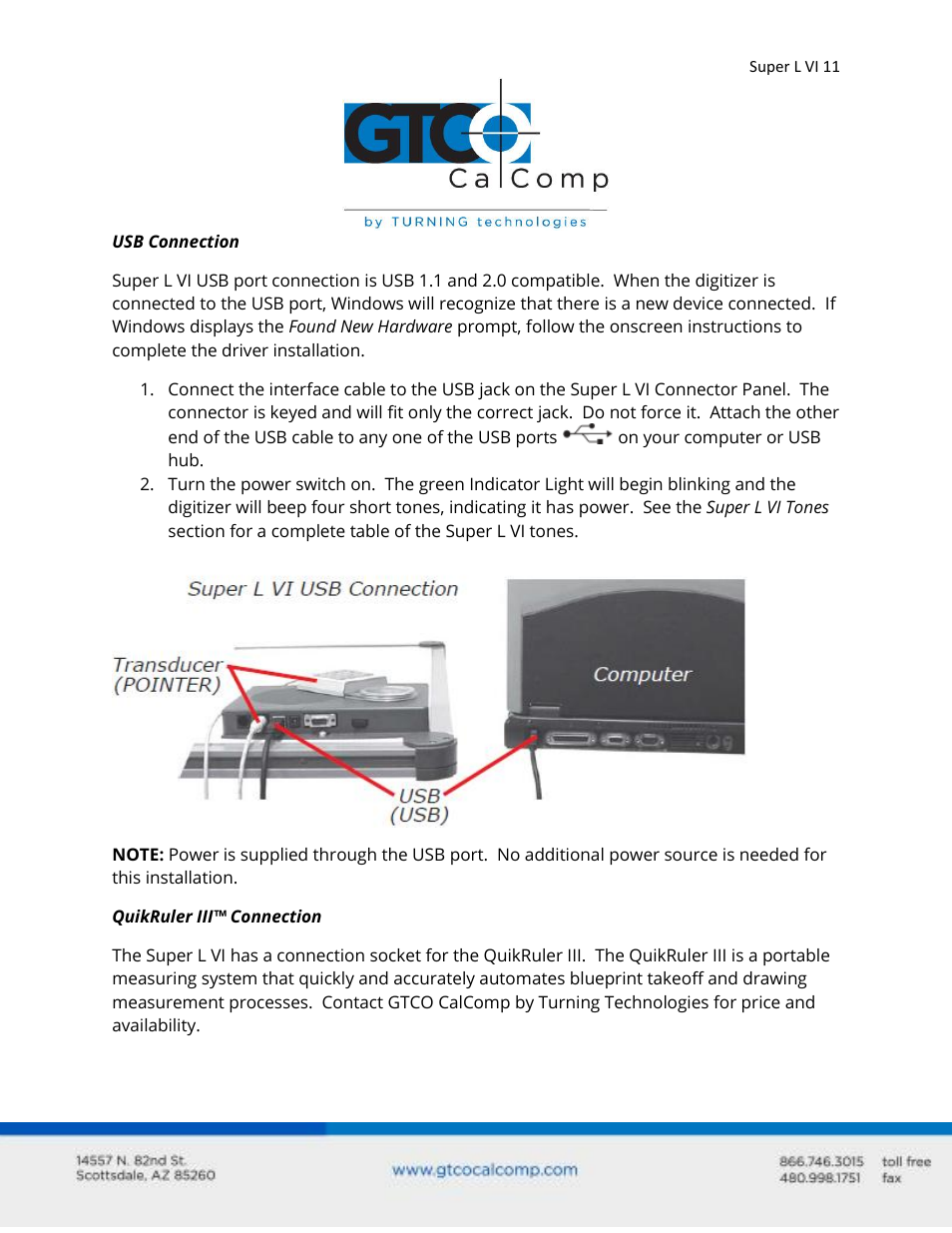 GTCO Super L VI - Users Guide User Manual | Page 11 / 56