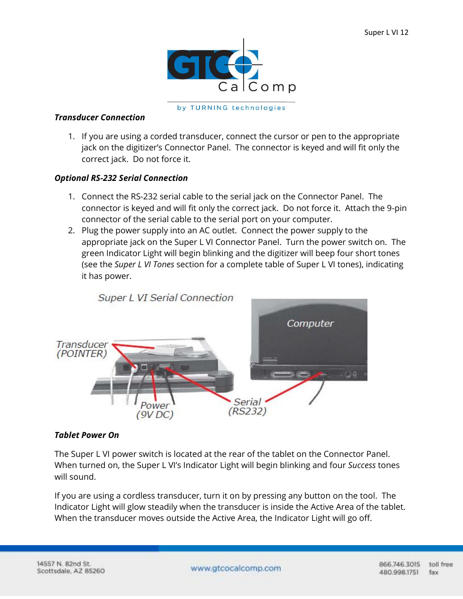 GTCO Super L VI - Users Guide User Manual | Page 12 / 56