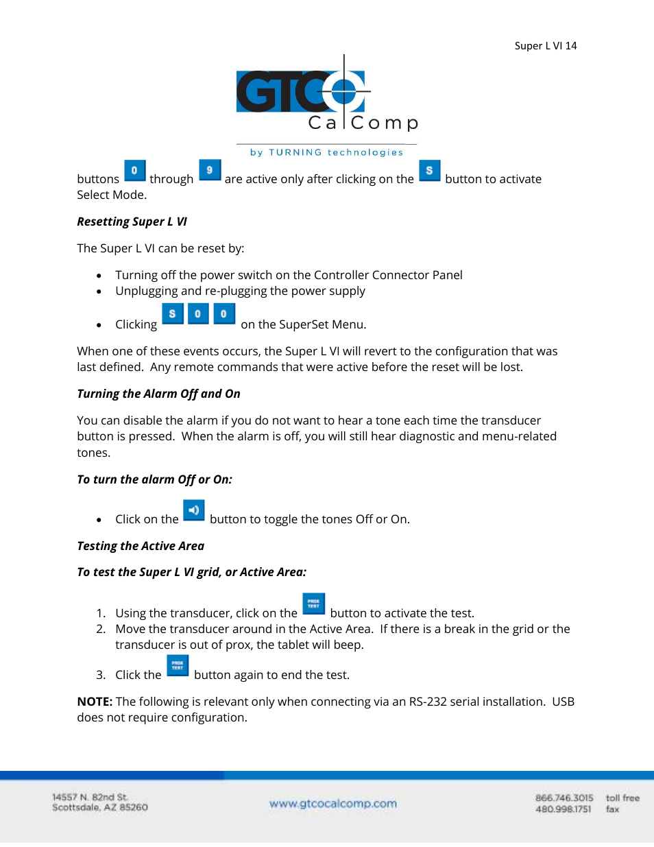 GTCO Super L VI - Users Guide User Manual | Page 14 / 56