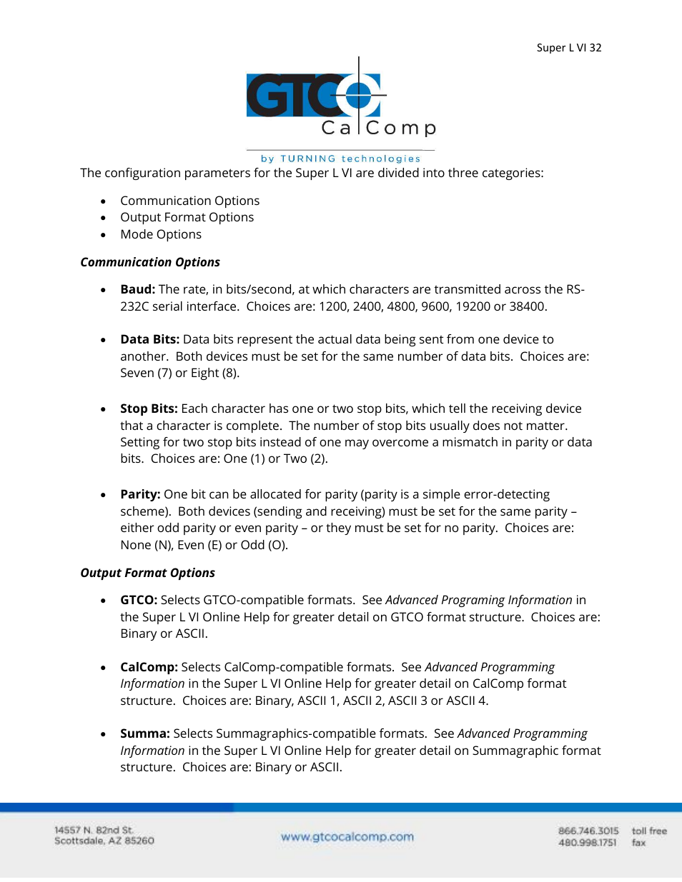 GTCO Super L VI - Users Guide User Manual | Page 32 / 56