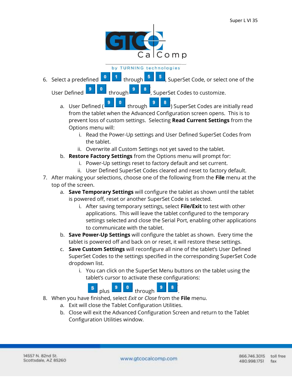 GTCO Super L VI - Users Guide User Manual | Page 35 / 56