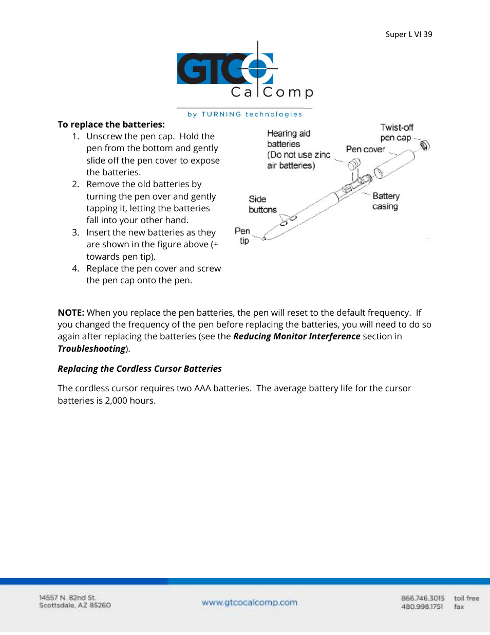 GTCO Super L VI - Users Guide User Manual | Page 39 / 56