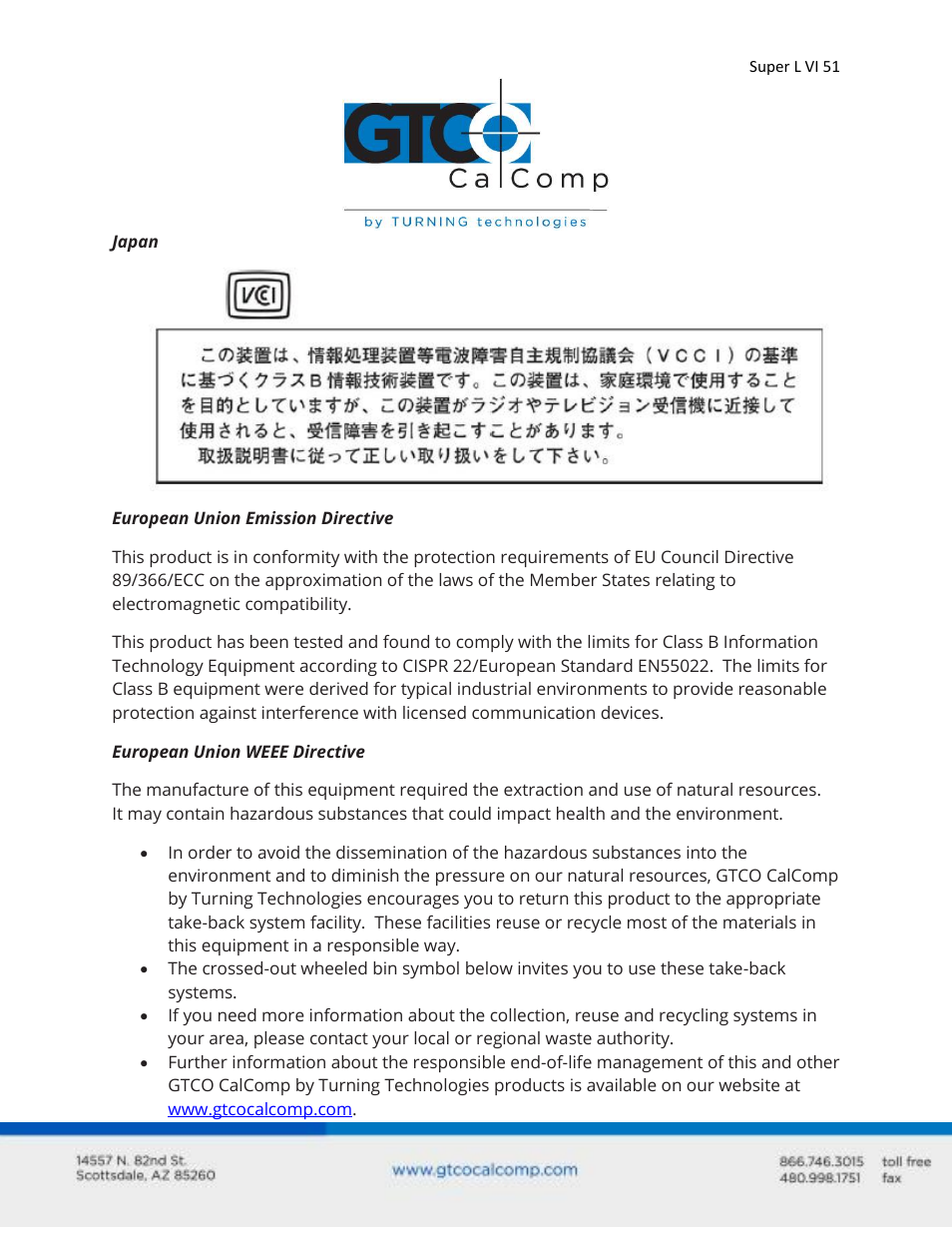 GTCO Super L VI - Users Guide User Manual | Page 51 / 56
