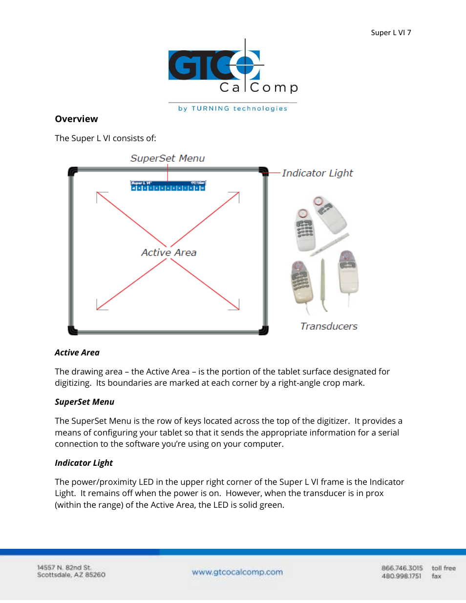 GTCO Super L VI - Users Guide User Manual | Page 7 / 56