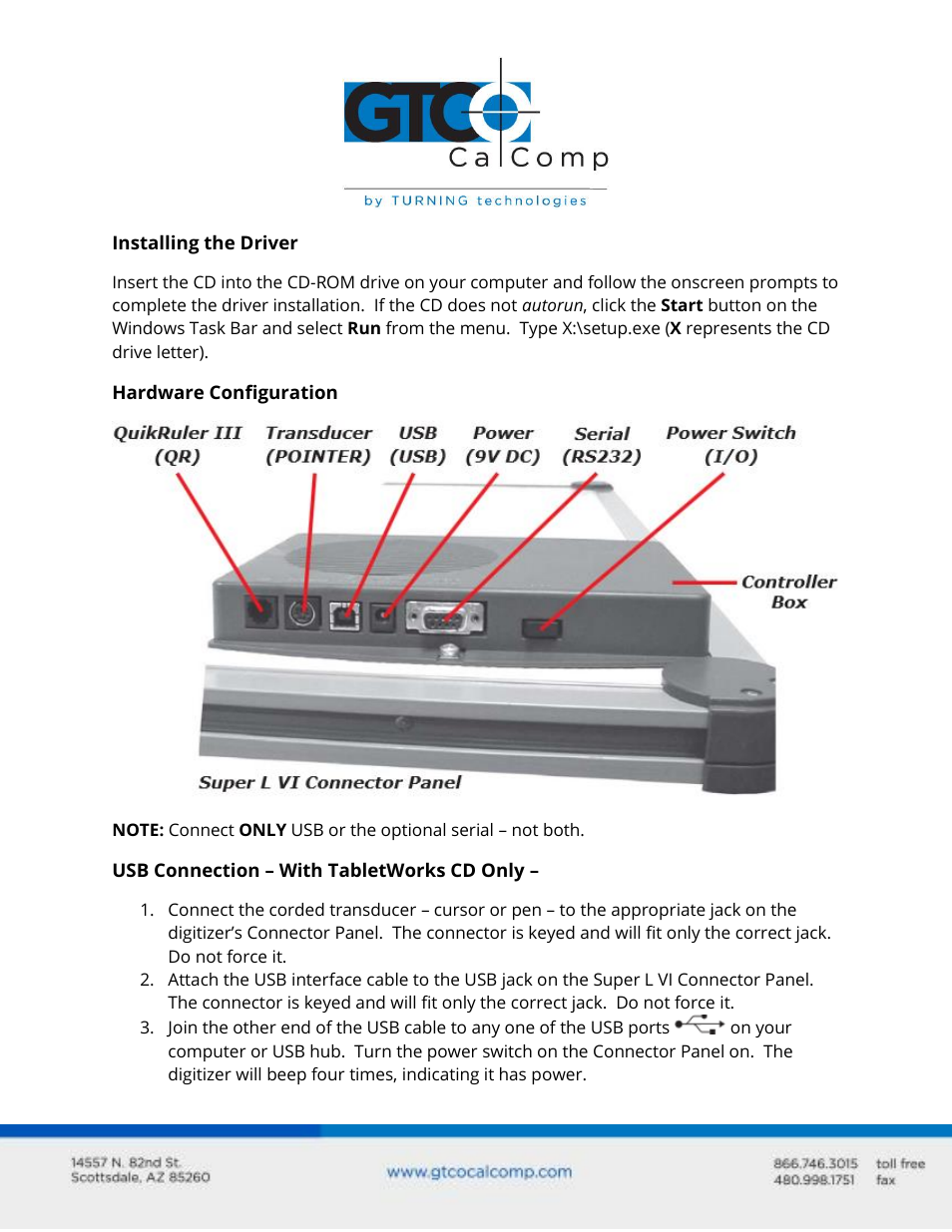 GTCO Super L VI - Quick Start Guide User Manual | Page 2 / 3