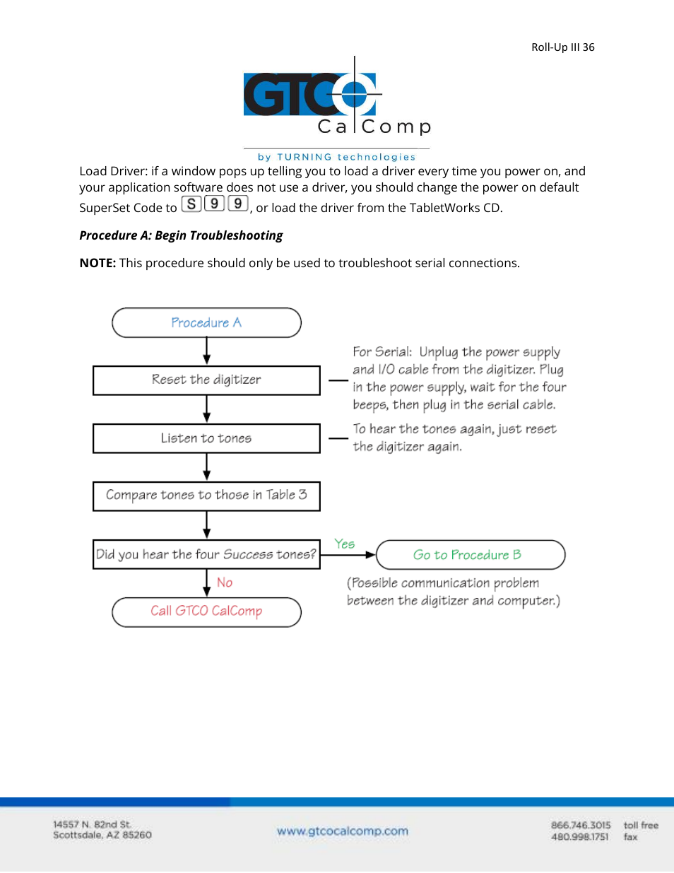 GTCO Roll-Up III - Users Guide User Manual | Page 36 / 48