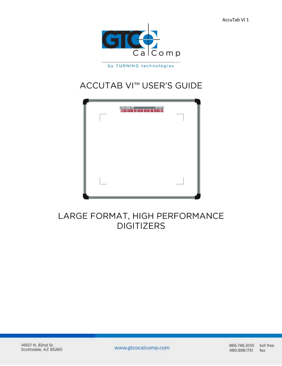 GTCO AccuTab VI - Users Guide User Manual | 46 pages