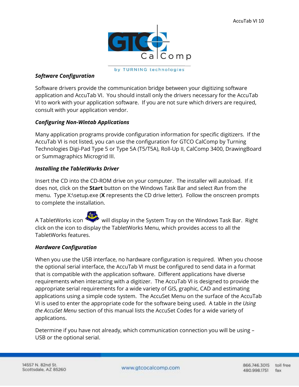 GTCO AccuTab VI - Users Guide User Manual | Page 10 / 46
