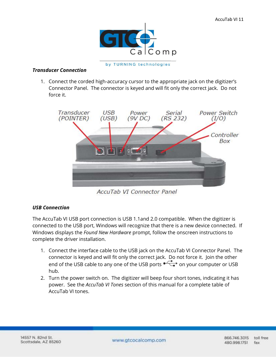 GTCO AccuTab VI - Users Guide User Manual | Page 11 / 46