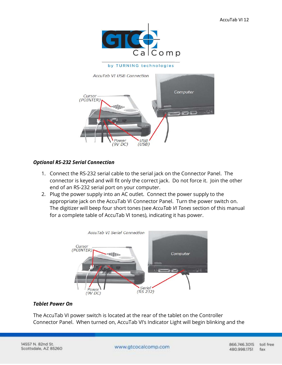 GTCO AccuTab VI - Users Guide User Manual | Page 12 / 46