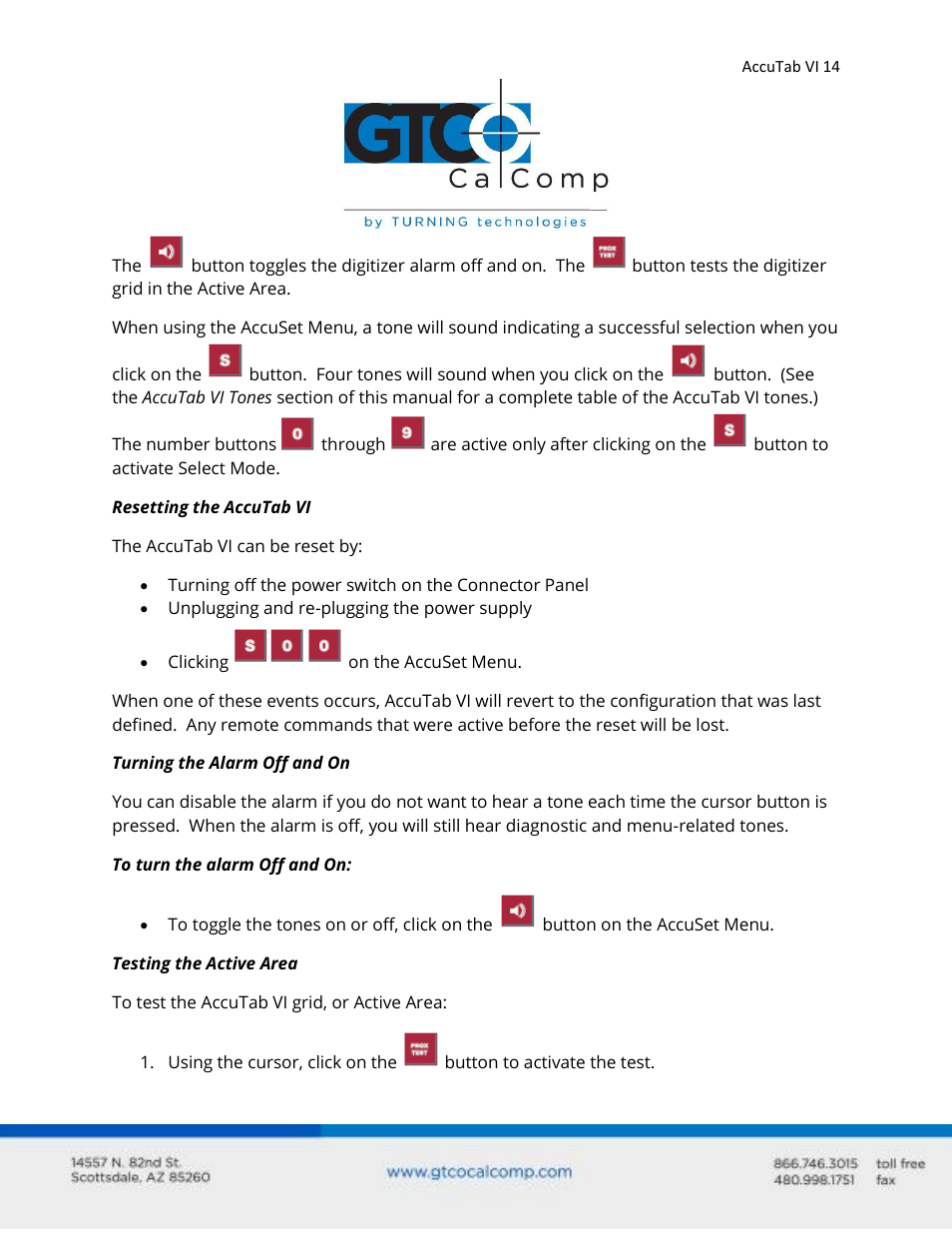 GTCO AccuTab VI - Users Guide User Manual | Page 14 / 46