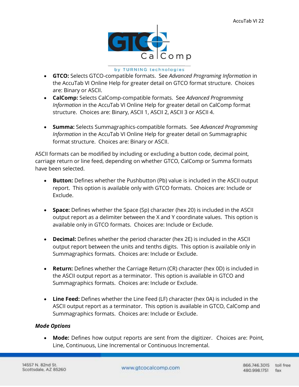 GTCO AccuTab VI - Users Guide User Manual | Page 22 / 46