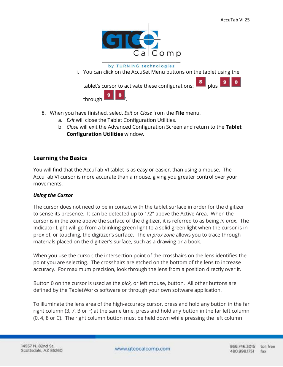 GTCO AccuTab VI - Users Guide User Manual | Page 25 / 46