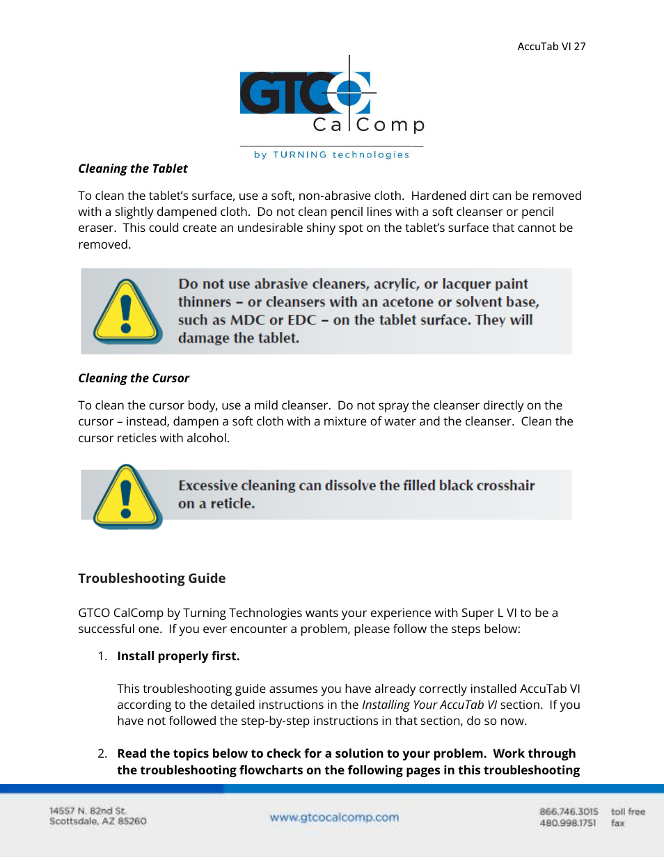 GTCO AccuTab VI - Users Guide User Manual | Page 27 / 46