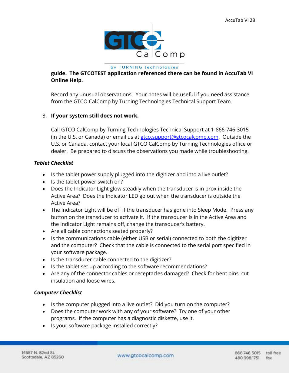 GTCO AccuTab VI - Users Guide User Manual | Page 28 / 46