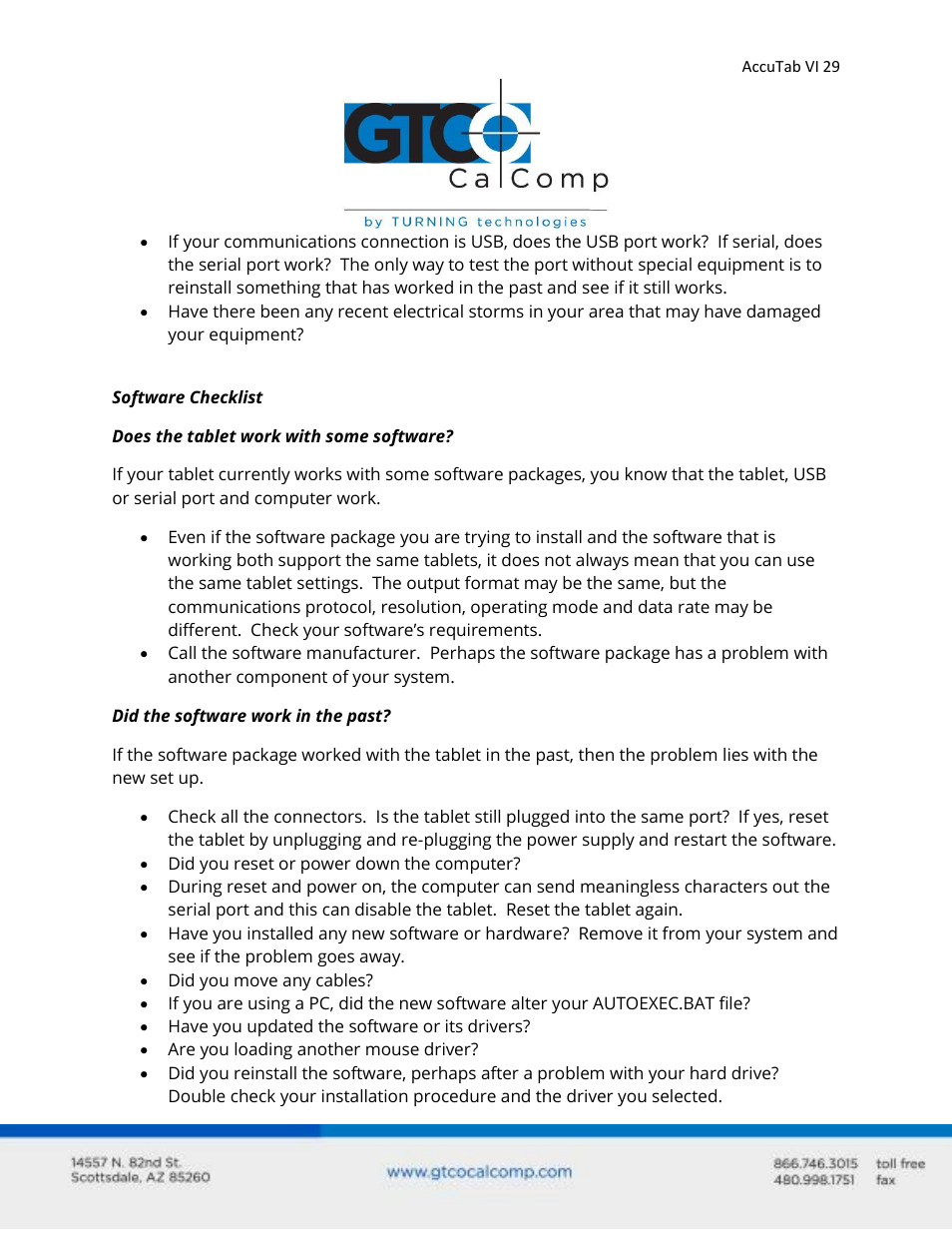 GTCO AccuTab VI - Users Guide User Manual | Page 29 / 46