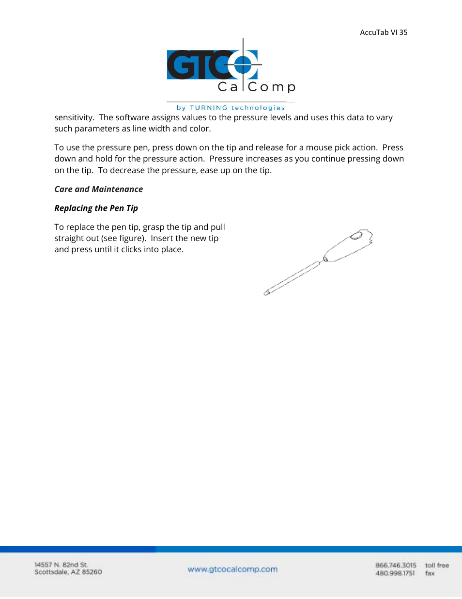 GTCO AccuTab VI - Users Guide User Manual | Page 35 / 46