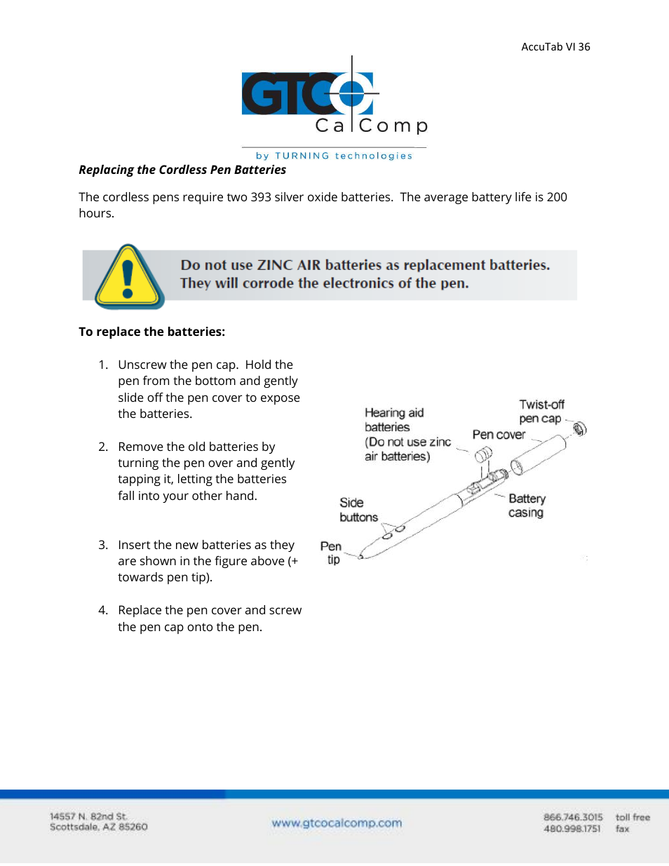 GTCO AccuTab VI - Users Guide User Manual | Page 36 / 46