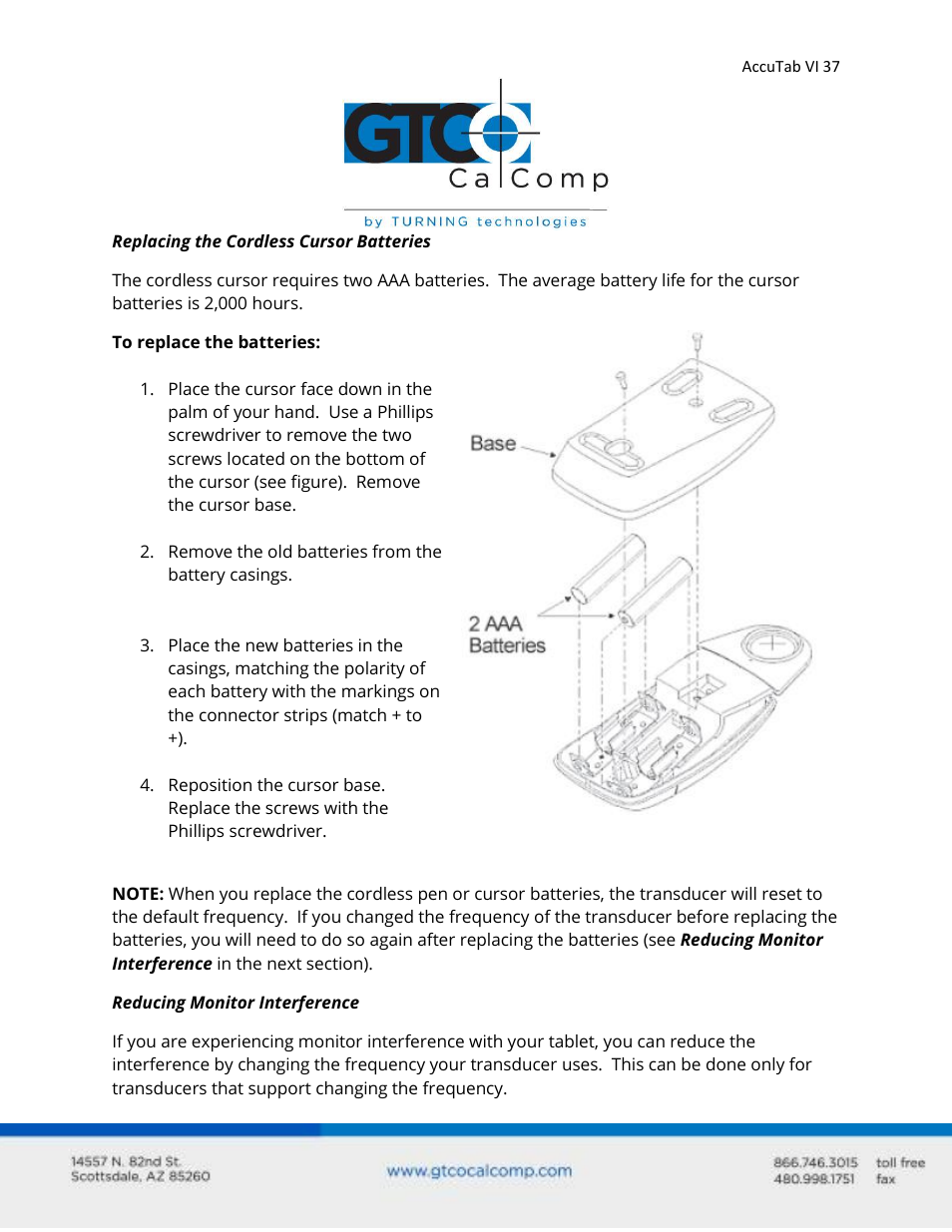 GTCO AccuTab VI - Users Guide User Manual | Page 37 / 46