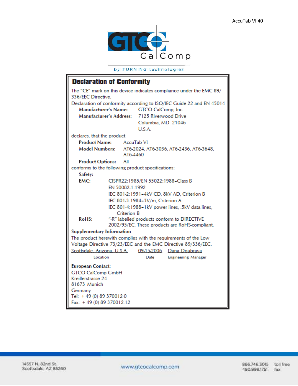 GTCO AccuTab VI - Users Guide User Manual | Page 40 / 46