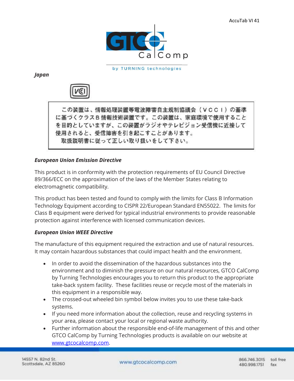 GTCO AccuTab VI - Users Guide User Manual | Page 41 / 46