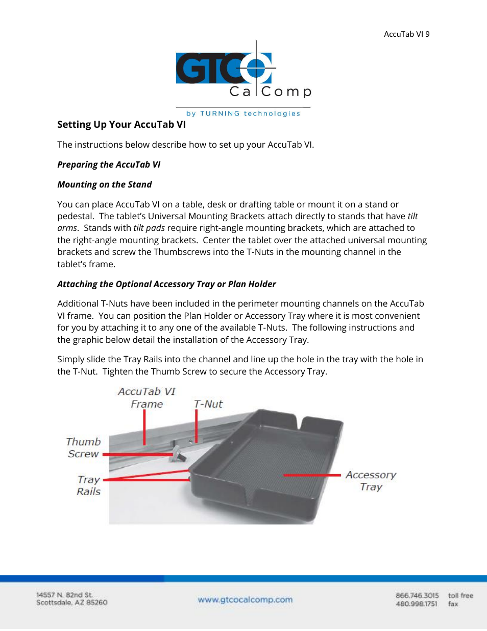 GTCO AccuTab VI - Users Guide User Manual | Page 9 / 46