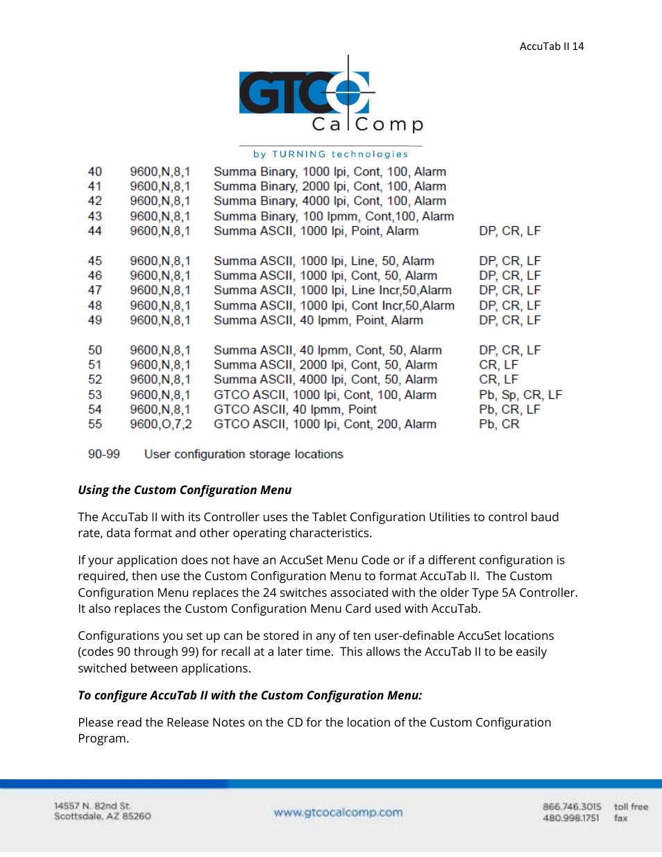 GTCO AccuTab II - Users Guide User Manual | Page 14 / 65