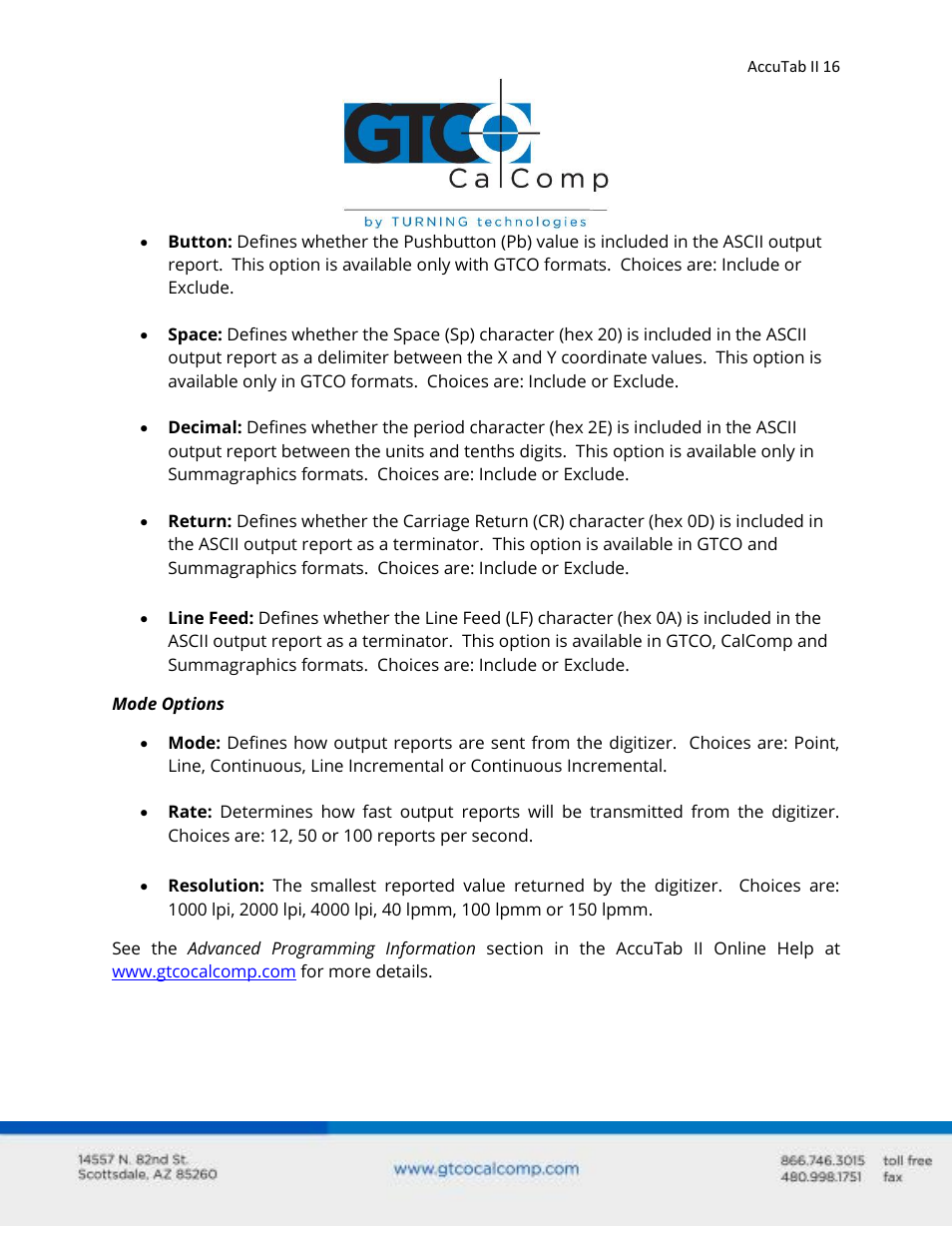 GTCO AccuTab II - Users Guide User Manual | Page 16 / 65