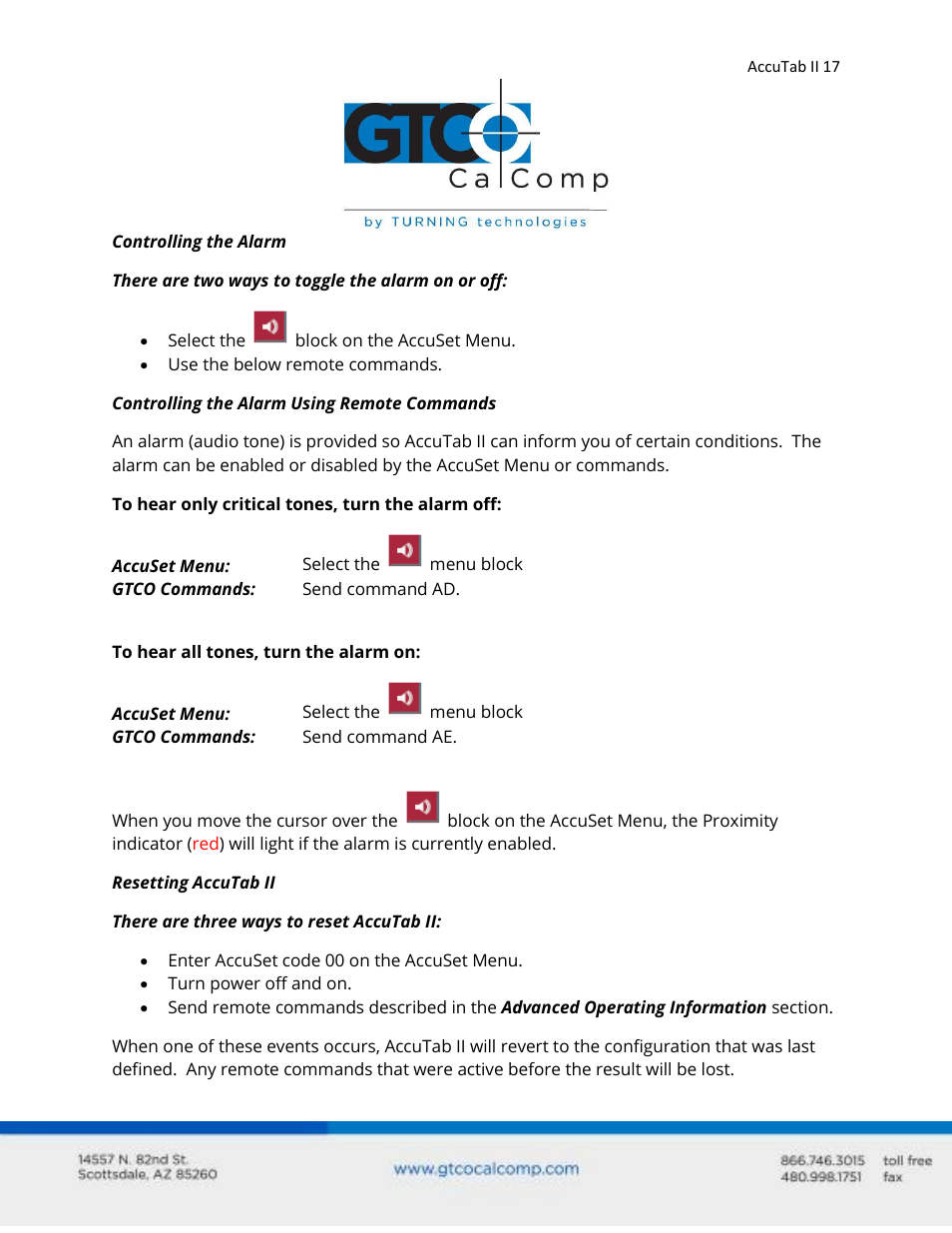 GTCO AccuTab II - Users Guide User Manual | Page 17 / 65