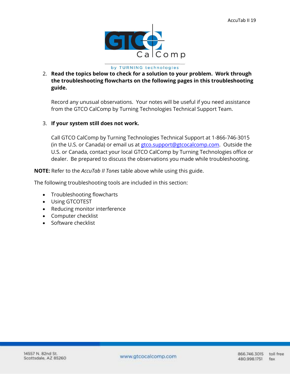 GTCO AccuTab II - Users Guide User Manual | Page 19 / 65