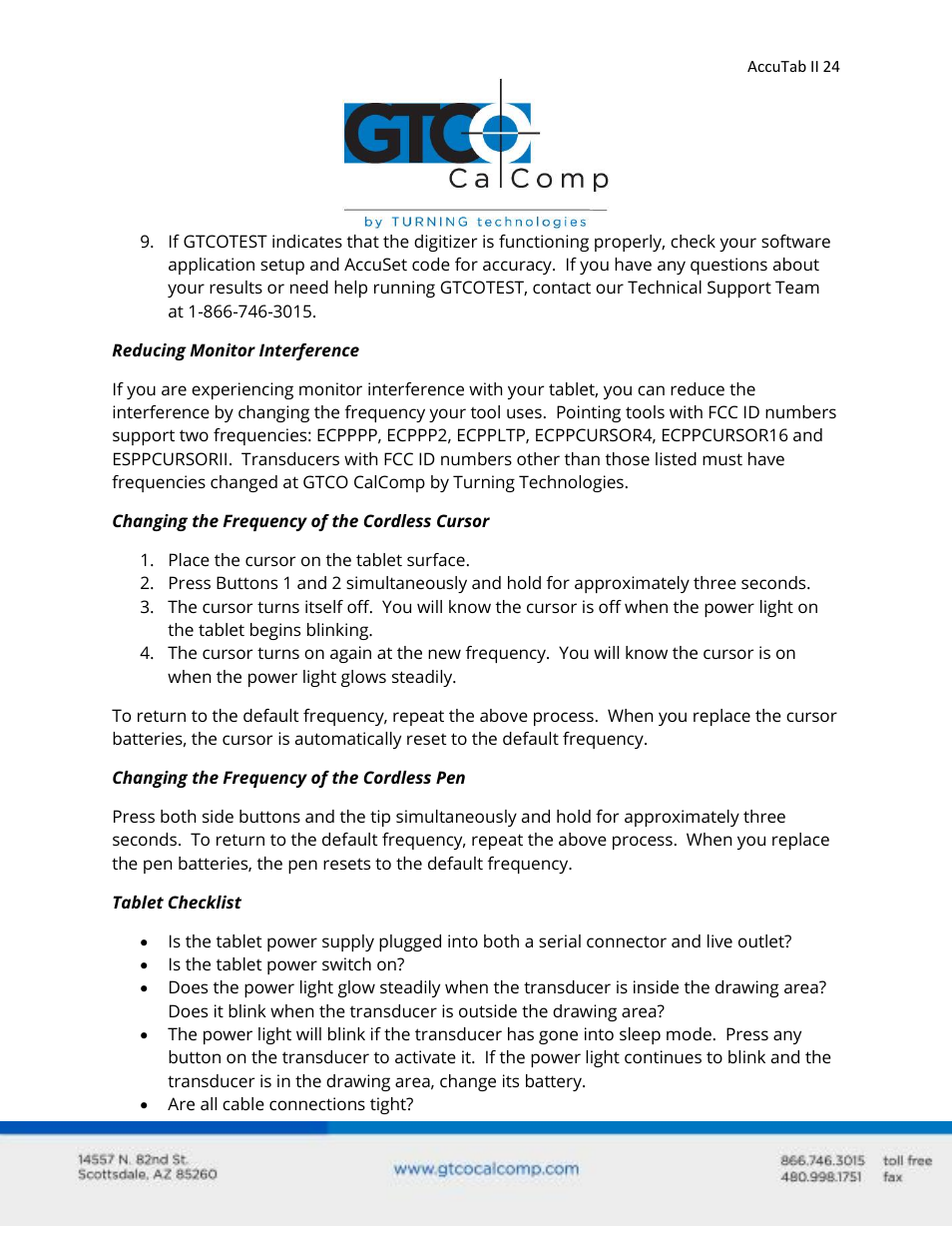 GTCO AccuTab II - Users Guide User Manual | Page 24 / 65