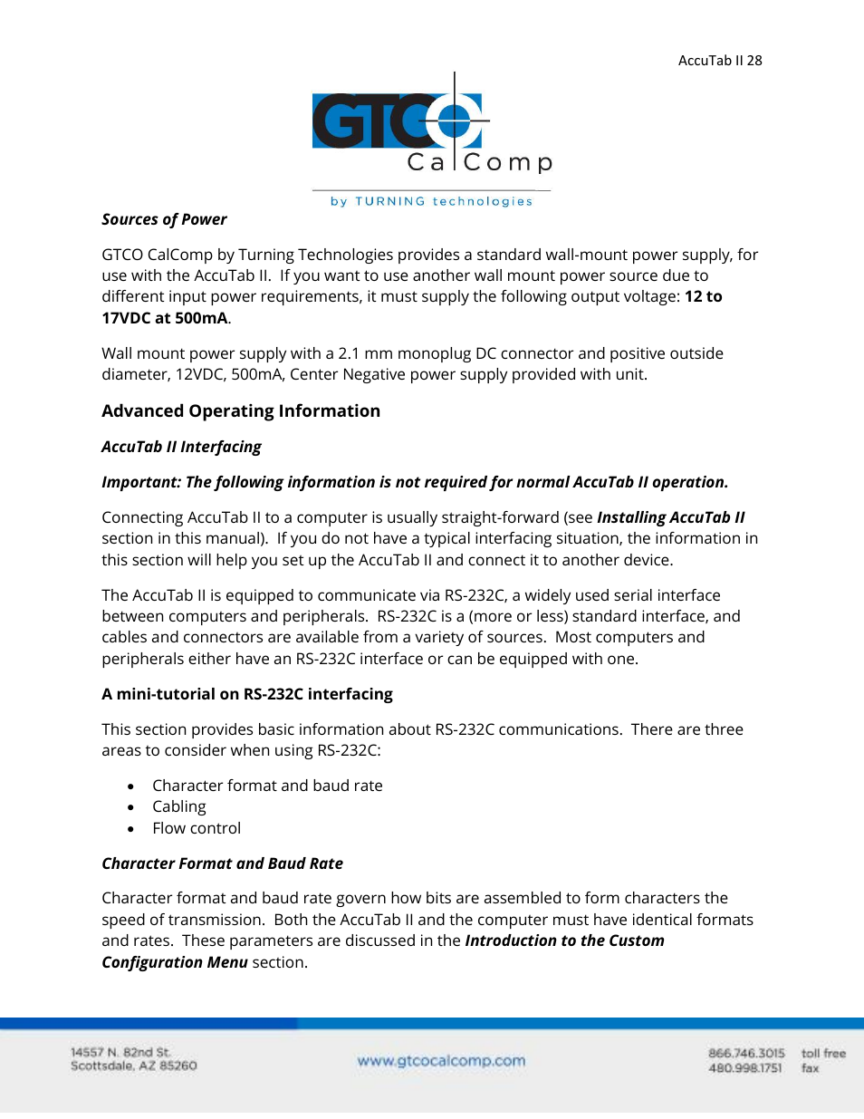 GTCO AccuTab II - Users Guide User Manual | Page 28 / 65