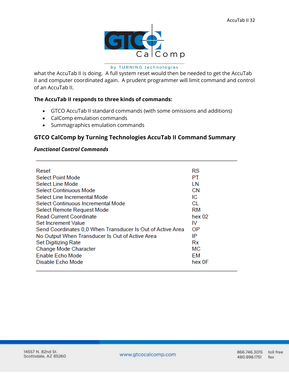 GTCO AccuTab II - Users Guide User Manual | Page 32 / 65