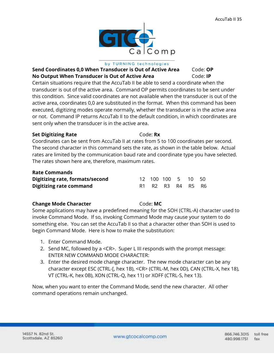 GTCO AccuTab II - Users Guide User Manual | Page 35 / 65