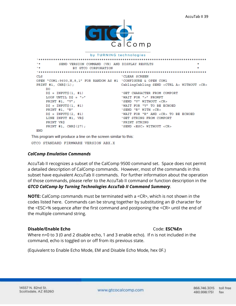 GTCO AccuTab II - Users Guide User Manual | Page 39 / 65