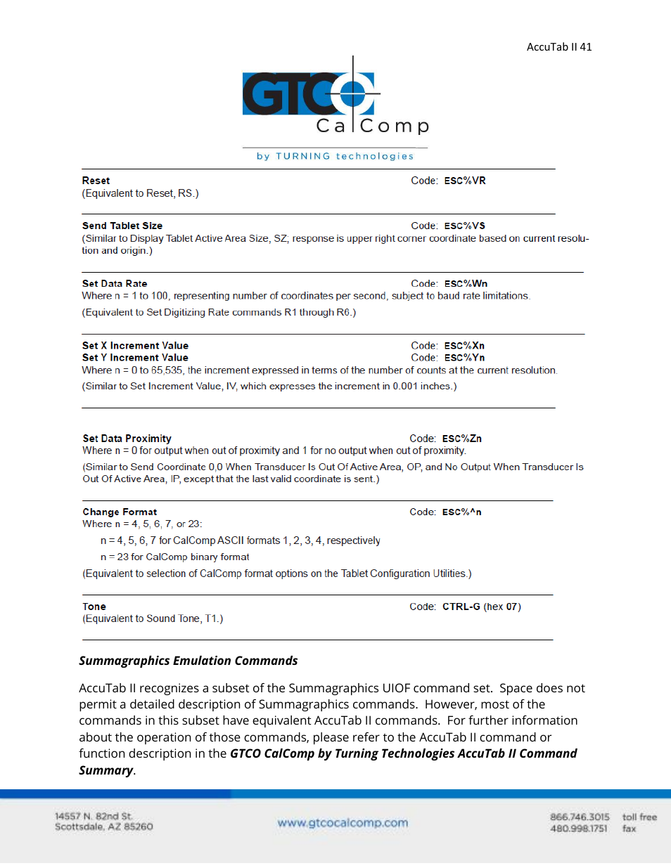 GTCO AccuTab II - Users Guide User Manual | Page 41 / 65