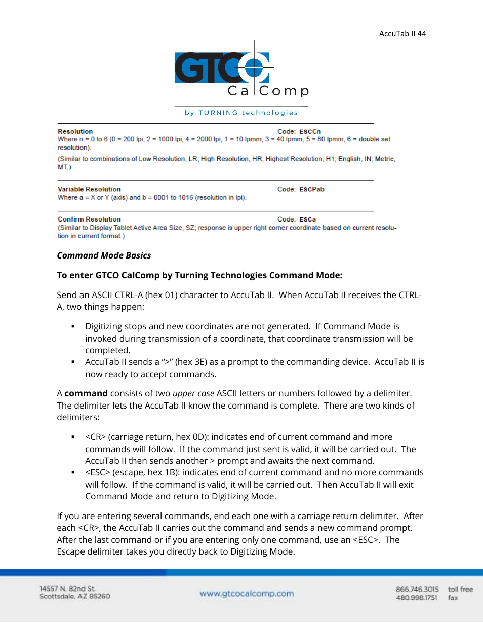 GTCO AccuTab II - Users Guide User Manual | Page 44 / 65