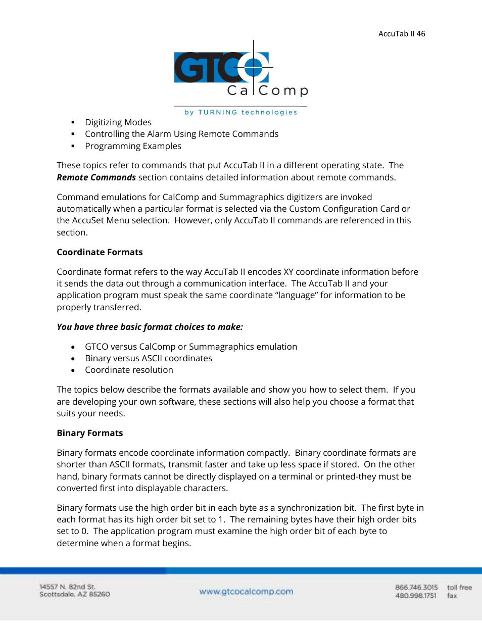 GTCO AccuTab II - Users Guide User Manual | Page 46 / 65