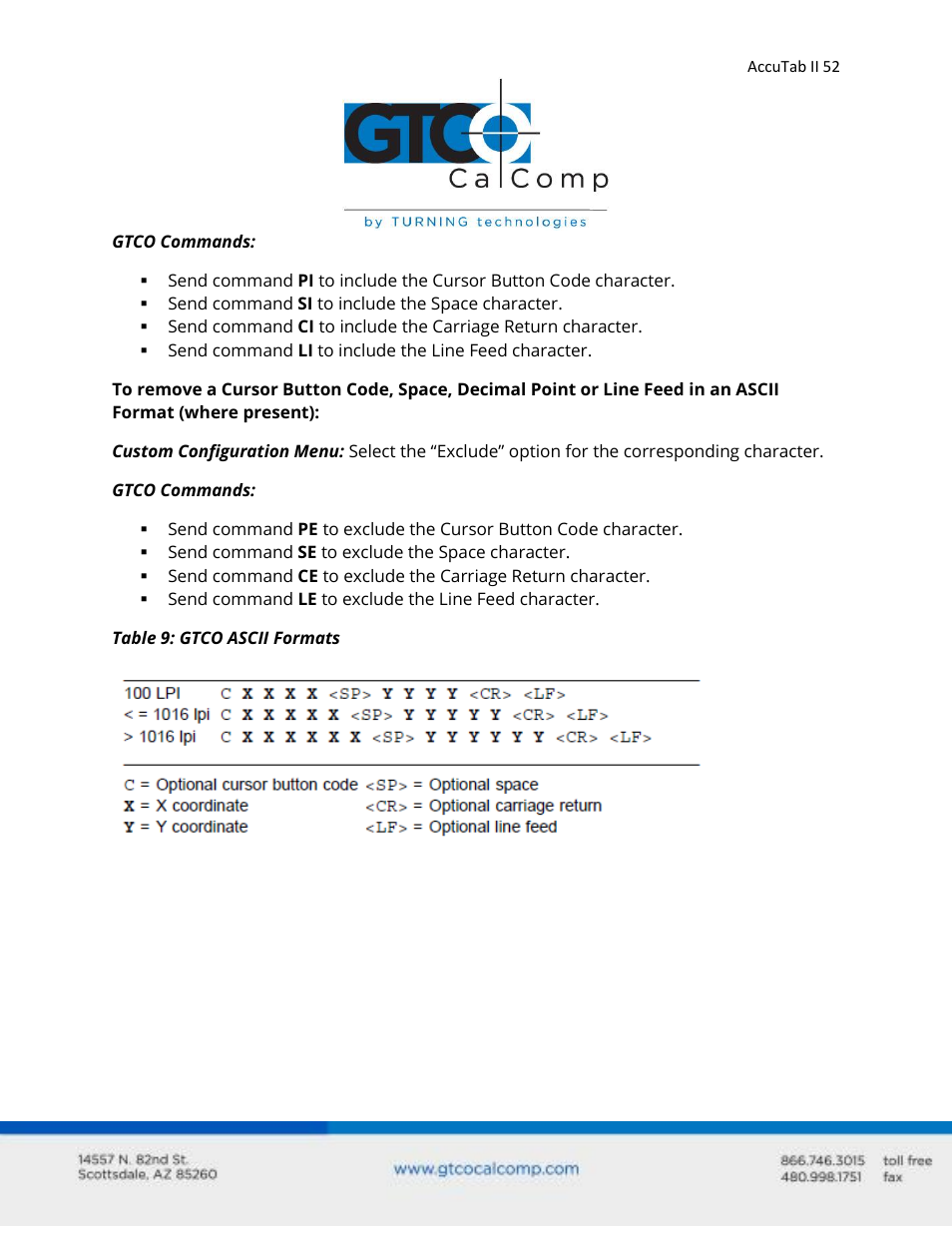 GTCO AccuTab II - Users Guide User Manual | Page 52 / 65