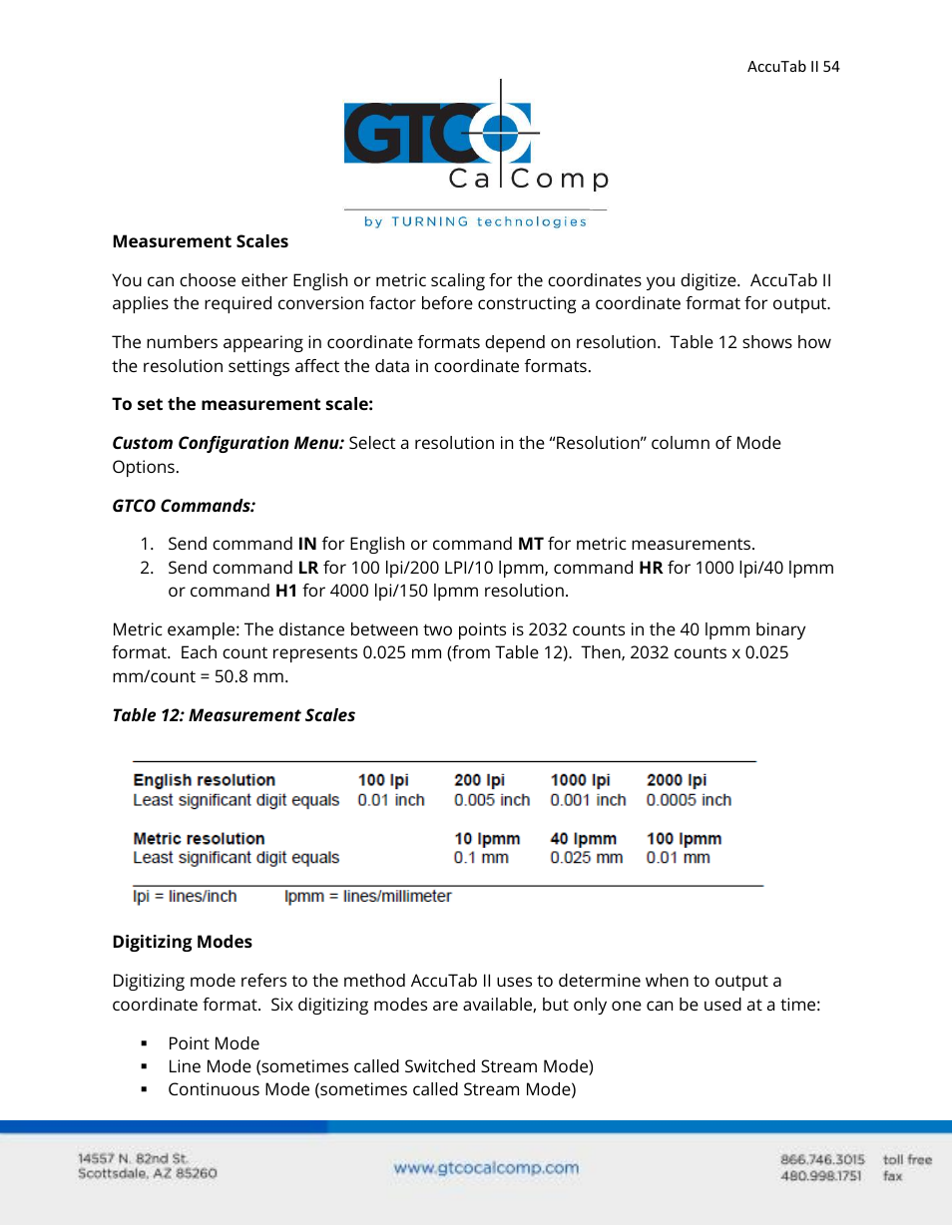 GTCO AccuTab II - Users Guide User Manual | Page 54 / 65