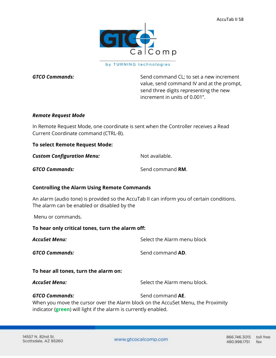 GTCO AccuTab II - Users Guide User Manual | Page 58 / 65