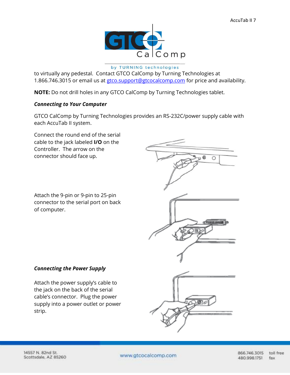 GTCO AccuTab II - Users Guide User Manual | Page 7 / 65