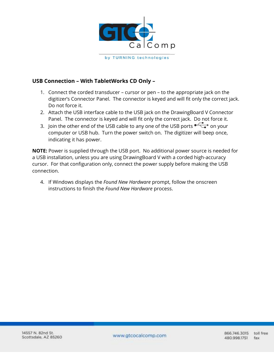 GTCO DrawingBoard V - Quick Start Guide User Manual | Page 3 / 3