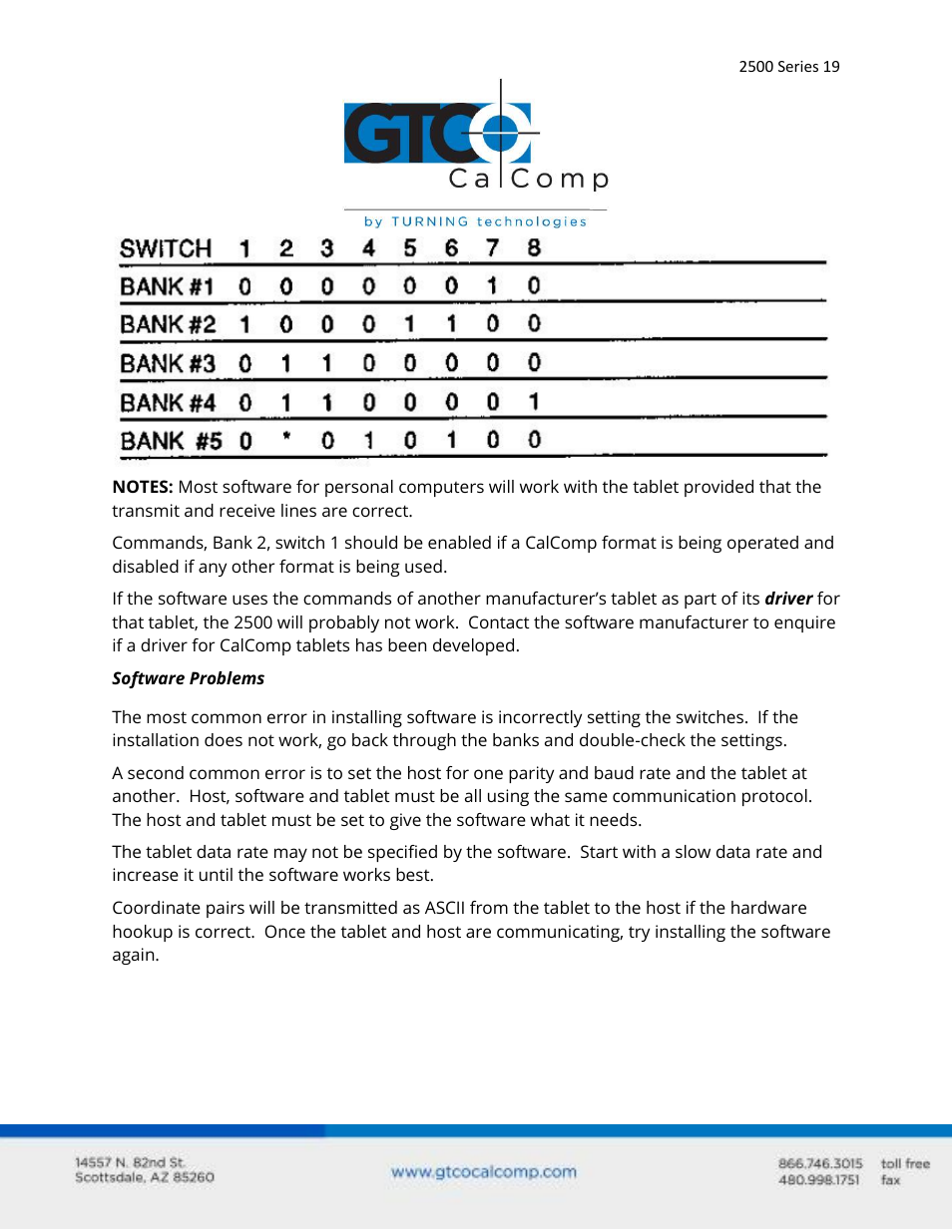 GTCO 2500 Series - Users Guide 1/3 User Manual | Page 19 / 28