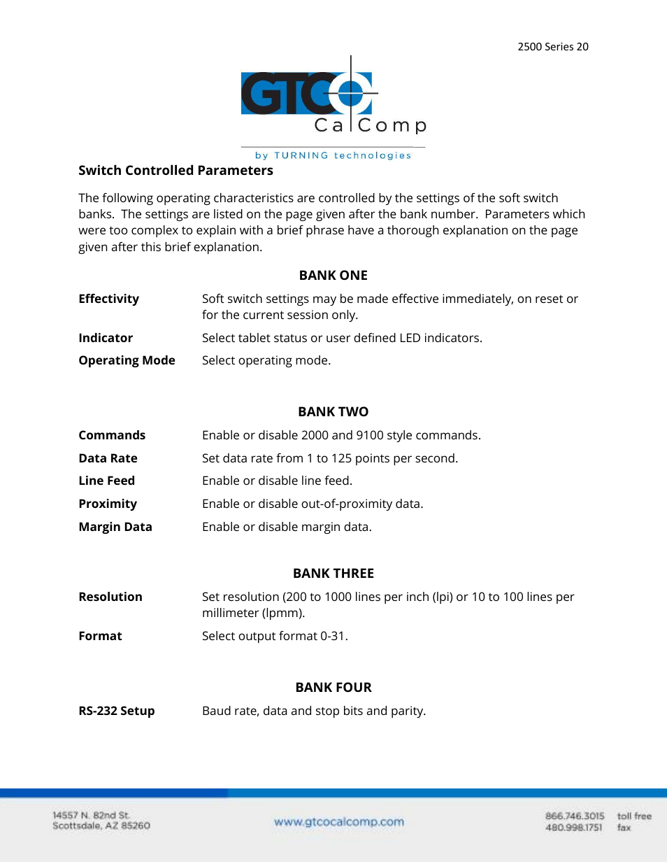 GTCO 2500 Series - Users Guide 1/3 User Manual | Page 20 / 28