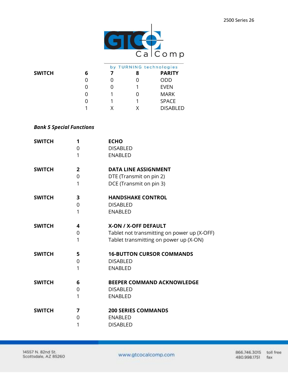 GTCO 2500 Series - Users Guide 1/3 User Manual | Page 26 / 28